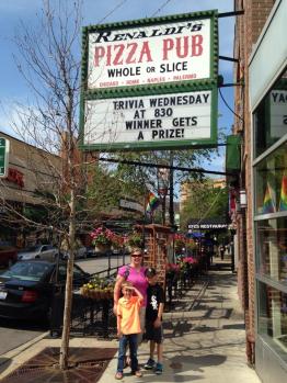 Sunny and the boys outside Renaldi's