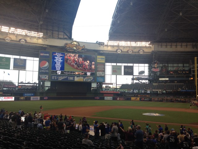 Closing the roof at Miller Park in Milwaukee